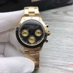 Swiss Grade Rolex Daytona Paul Newman Yellow Gold Black Dial 7750 Replica Watches